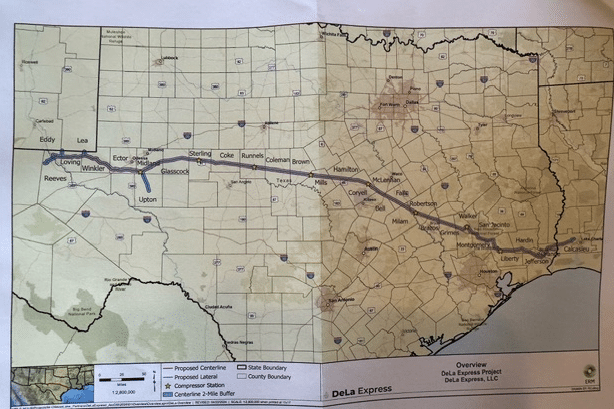 DeLa Express Pipeline Project Map